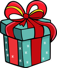 soft blue colour modern look gift box hand drawn vector image with transparent background 