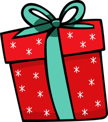 red colour gift box with modern golden and yellow ribbon stylish look hand drawn vector image with transparent background 