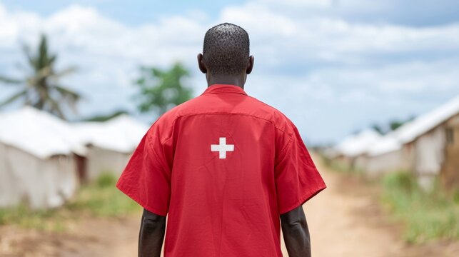Humanitarian Aid Worker In Refugee Camp
