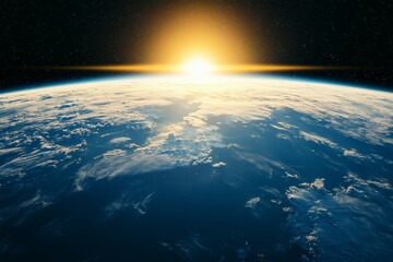 Breathtaking view of sunrise over Earth from space capturing the beauty of our planet