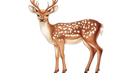 Deer cartoon on white background