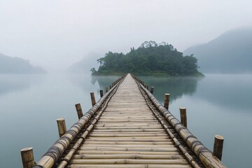 Fototapeta premium wooden pier on the lake