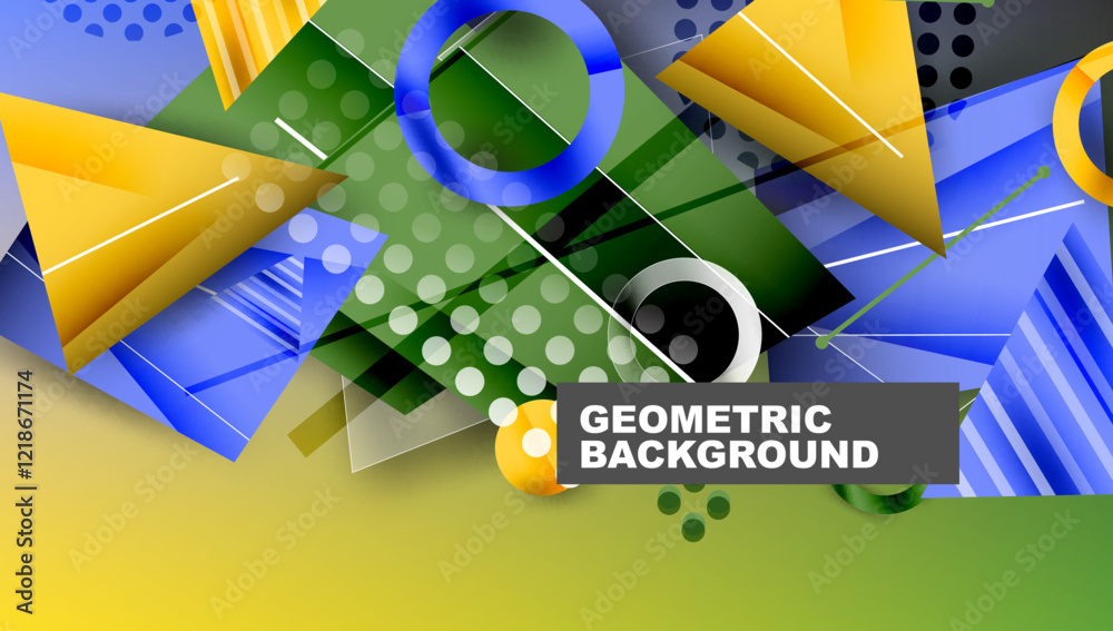 Poster Abstract background geometric design with colorful gradients