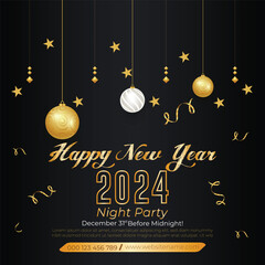 Gradient happy new year social media post template
