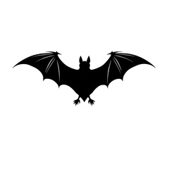 bat white silhouette vector