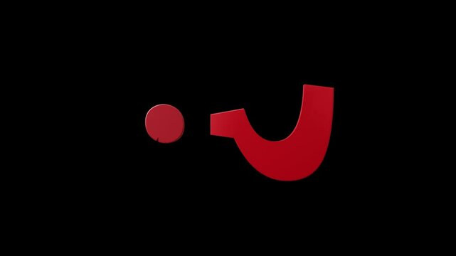 Animated funny symbol of question mark. Looped video. Isolated on a transparent alpha channel.