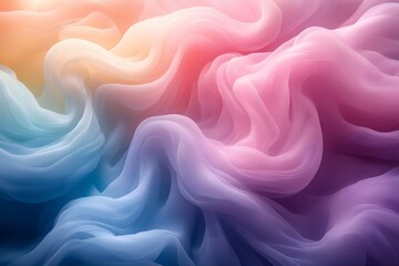 Fototapeta premium Ethereal Abstract Waves in Pastel Colors - Perfect for Creative Design and Backgrounds