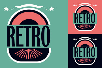 vintage label with a label, Editable Retro Style Typography with Star Elements