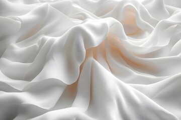 Obraz premium Elegant White Satin Fabric with Draped Folds for Luxury and Texture Design Projects