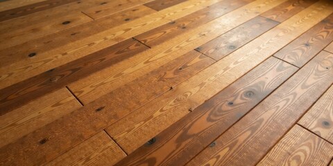 Warm Rustic Wood Planks A Textured Background of Natural Wooden Flooring with Subtle Variations in Tone and Grain Pattern
