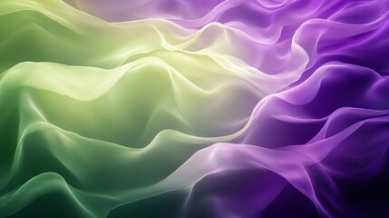 Obraz premium An organically flowing stream of chartreuse and violet gradients