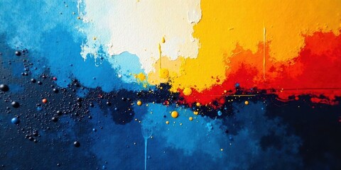 Fototapeta premium Dynamic Abstract Painting A Vibrant Fusion of Colors and Textures Featuring Bold Strokes, Splashes, and Dappled Effects