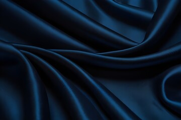 Obraz premium Dark blue silk fabric background, view from above. Generative AI