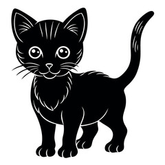 black and white cats vector illustration