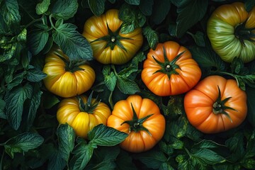 pumpkin patch with flowers