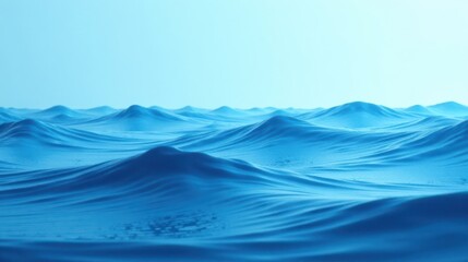 Serene Blue Undulating Ocean Surface A Tranquil Seascape Depicting Gentle Waves and Subtle Textures