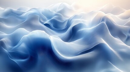 Obraz premium Abstract flowing waves in blue tones soft and smooth perfect for design projects. Generative AI