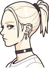 Blonde Anime Character Profile, Minimalist Art, Modern Style