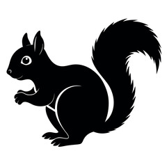 squirrel with nut vector illustration