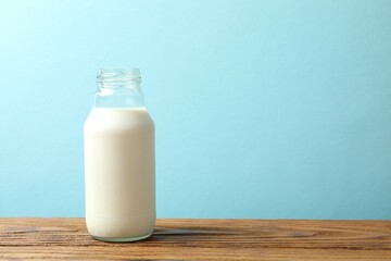 Bottle of milk on the table 