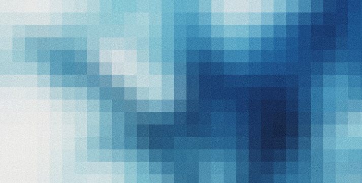 Pixelated blue white pattern generating grainy digital texture, serving contemporary graphic design needs with minimalist visual aesthetic