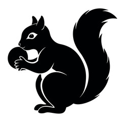 squirrel and nut vector illustration
