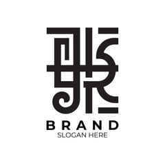 YR, YR Letter, Logotype, Abstract initial monogram letter logo design