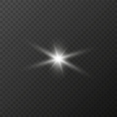 Flickering highlights on a checkered background, glow, flash of light. Shining design, isolated vector effect eps 10.