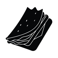 illustration of a plate with bread vector illustration