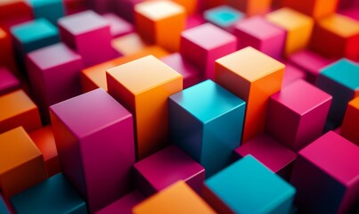 Obraz premium Abstract minimalist cubes, modern design, 3d render, Generative AI