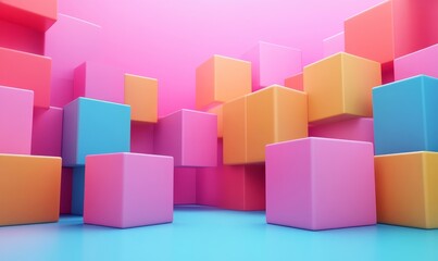 Fototapeta premium Abstract minimalist cubes, modern design, 3d render, Generative AI