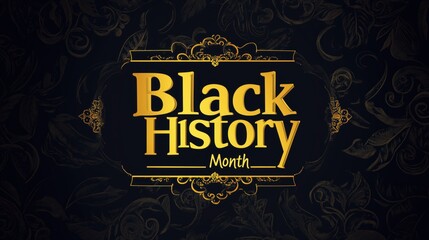 Black History Month - Golden text shines prominently, celebrated annually in February in the USA and Canada.