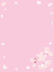 桜の花のバナー背景素材　縦長