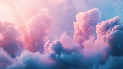 Fototapeta premium Interstellar clouds of dusty rose gradients transitioning into icy steel blue