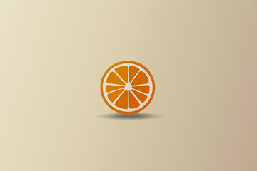 Bright Orange Slice Resting on a Soft Beige Background With Subtle Shadow Highlighting Its Texture and Shape