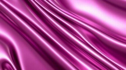 Pink Satin Drape Digital 3D Render, Smooth Texture, Abstract Background, Silk Fabric. Pink, Satin Satin, Fabric