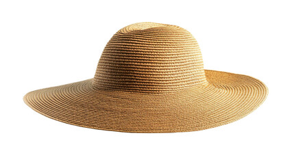 Woman straw hat on transparent background