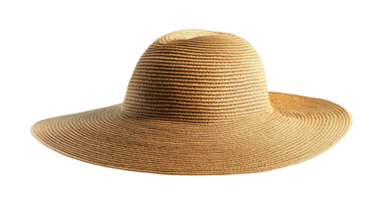 Woman straw hat on transparent background