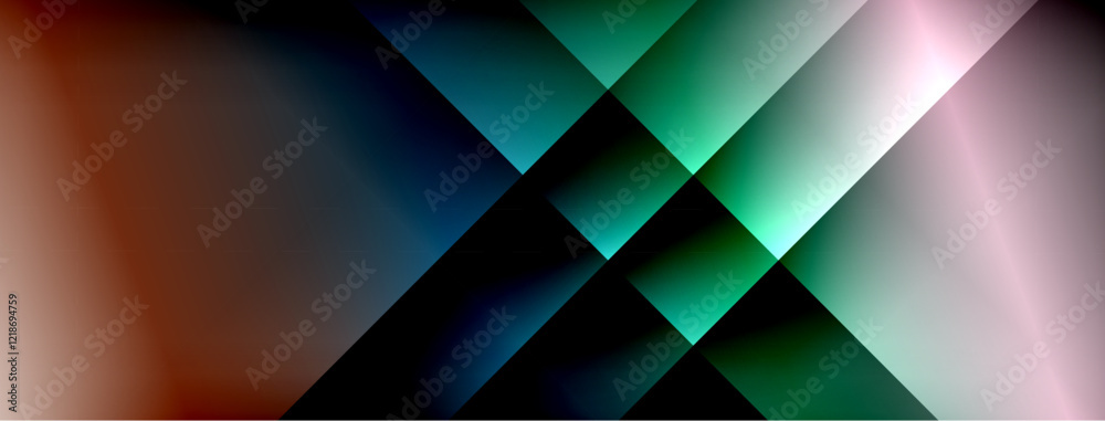 Aufkleber Dynamic shadow lines with gradient colors geometric background