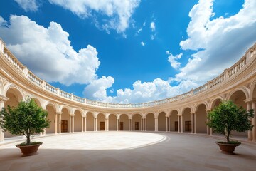 Fototapeta premium Majestic Grand European Palace Surrounded by Lush Gardens and Stunning Architecture