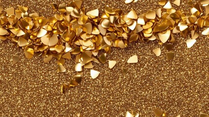 Fototapeta premium Golden Christmas Particles and Sprinkles for a Festive Holiday Atmosphere and Magical Celebrations