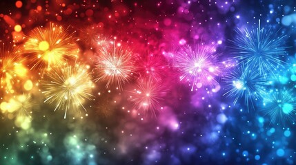 Fototapeta premium Diwali celebration with fireworks and colorful lights - generated AI