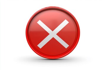 Fototapeta premium Red stop sign with prohibition symbol on clear background for safety, warning, and traffic-related projects in need of clear visual representations