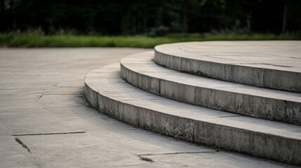 Obraz premium Circular stone steps in a park.