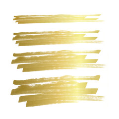 Obraz premium Set Gold brush watercolor ink stroke label, Editable isolated background