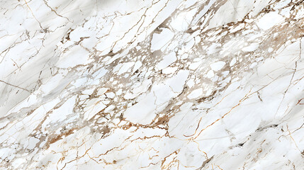 Obraz premium Abstract white marble background with rich brown and gray veining, generative ai