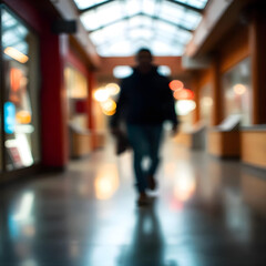 defocus people walking in subway