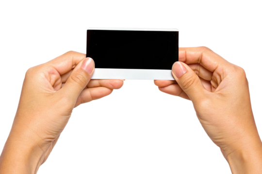 Hand holding a mobile phone transparent png