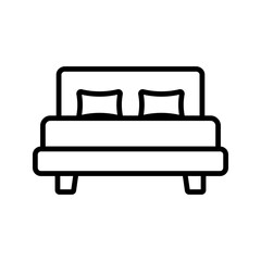 Bed icon Flat set in black and white color