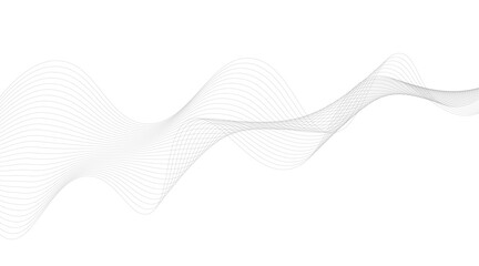 Black Wavy Lines Isolated on White Abstract Background Design, Abstract wave element for design. Digital frequency track equalizer. Stylized line art background.